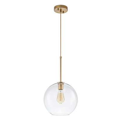 Pendant Lamp Modern Globe with Clear Glass Shade and Adjustable Height