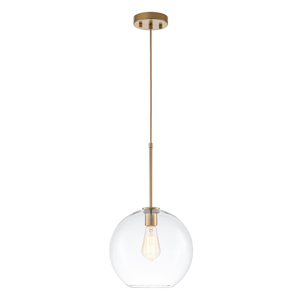 Pendant Lamp Modern Globe with Clear Glass Shade and Adjustable Height