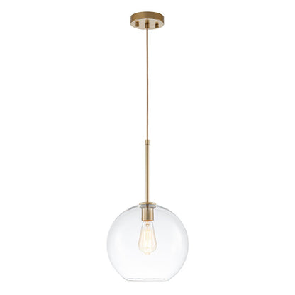 Pendant Lamp Modern Globe with Clear Glass Shade and Adjustable Height