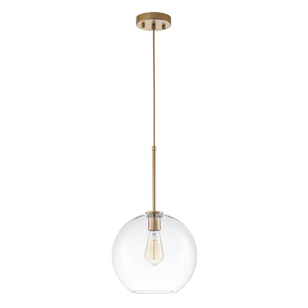 Pendant Lamp Modern Globe with Clear Glass Shade and Adjustable Height