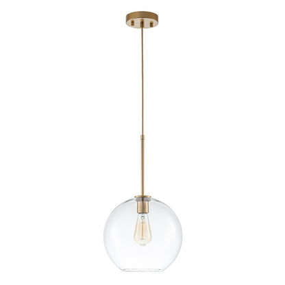 Pendant Lamp Modern Globe with Clear Glass Shade and Adjustable Height