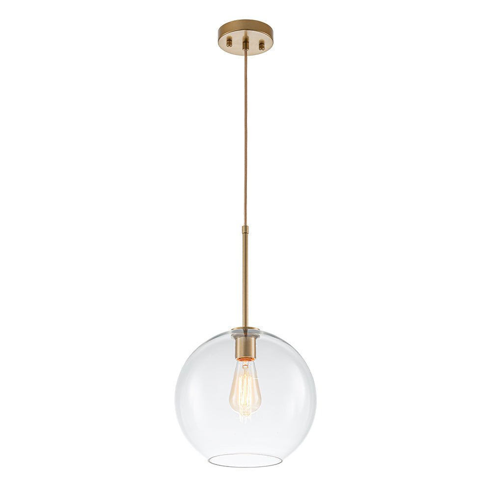 Pendant Lamp Modern Globe with Clear Glass Shade and Adjustable Height