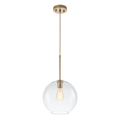 Pendant Lamp Modern Globe with Clear Glass Shade and Adjustable Height