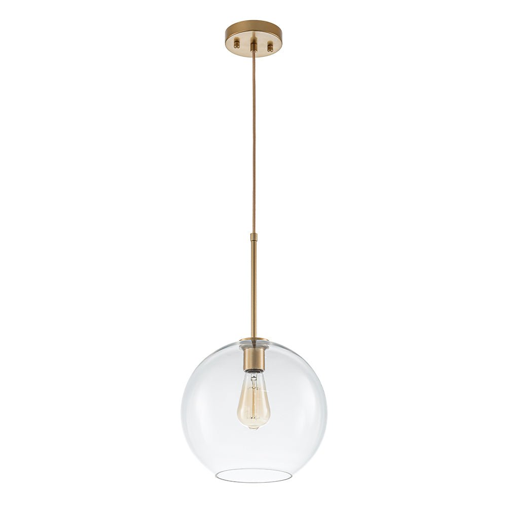 Pendant Lamp Modern Globe with Clear Glass Shade and Adjustable Height