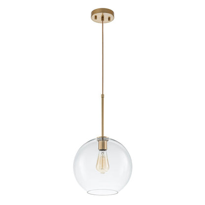 Pendant Lamp Modern Globe with Clear Glass Shade and Adjustable Height