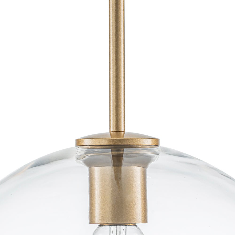Pendant Lamp Modern Globe with Clear Glass Shade and Adjustable Height