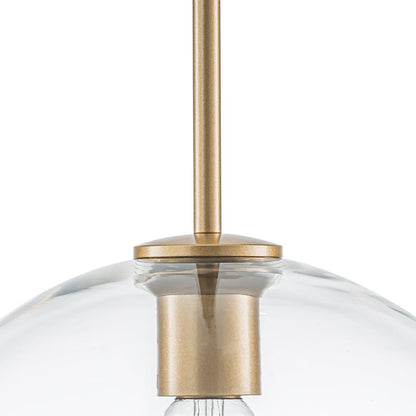 Pendant Lamp Modern Globe with Clear Glass Shade and Adjustable Height