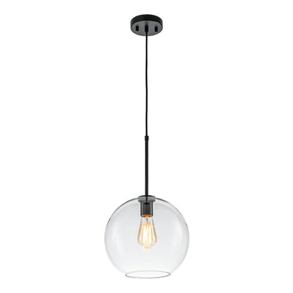 Pendant Lamp Modern Globe with Clear Glass Shade and Adjustable Height