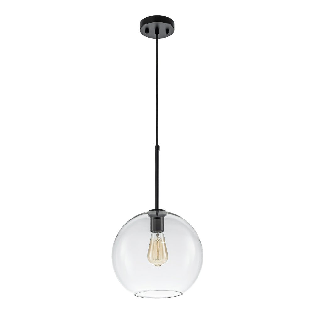 Pendant Lamp Modern Globe with Clear Glass Shade and Adjustable Height