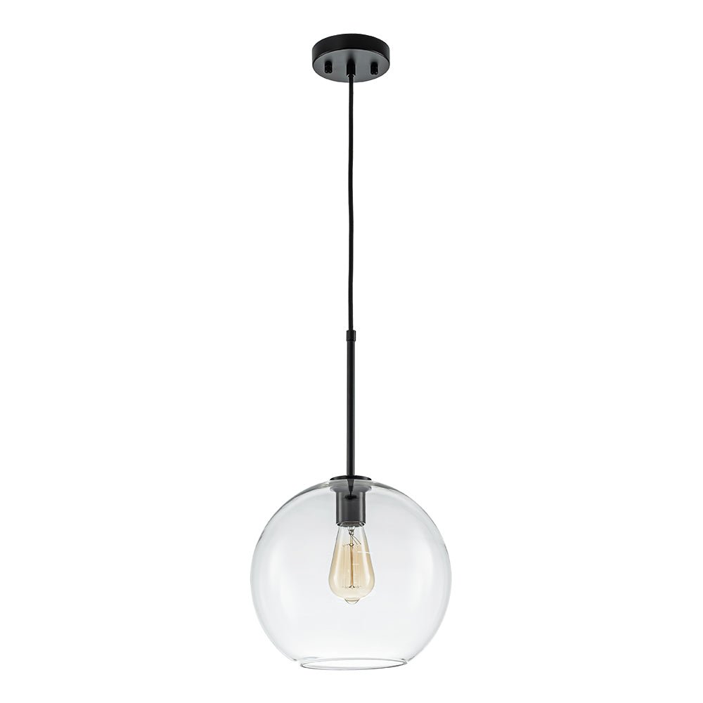 Pendant Lamp Modern Globe with Clear Glass Shade and Adjustable Height
