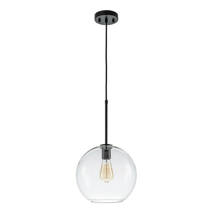 Pendant Lamp Modern Globe with Clear Glass Shade and Adjustable Height