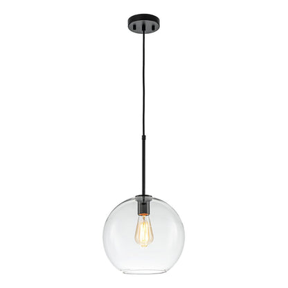 Pendant Lamp Modern Globe with Clear Glass Shade and Adjustable Height