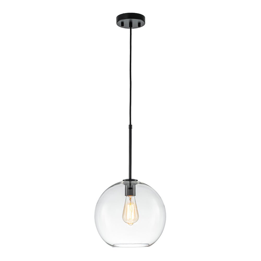 Pendant Lamp Modern Globe with Clear Glass Shade and Adjustable Height