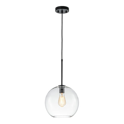 Pendant Lamp Modern Globe with Clear Glass Shade and Adjustable Height
