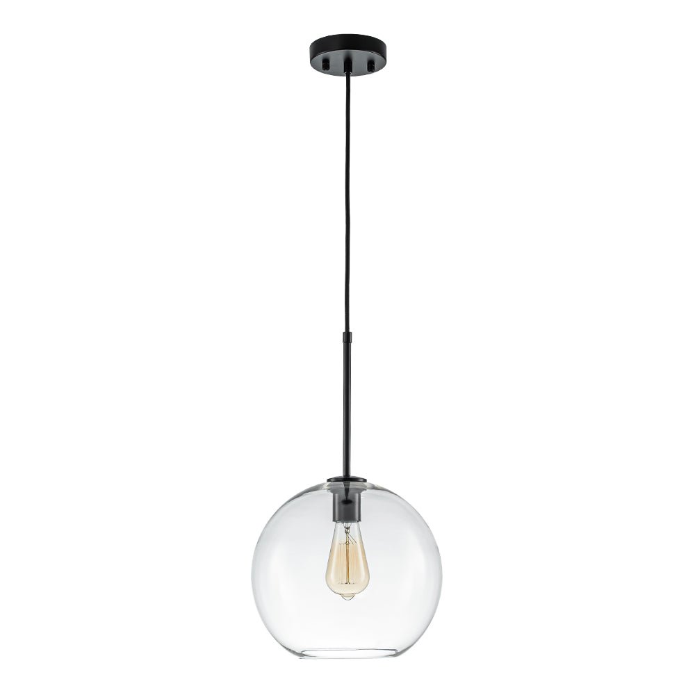 Pendant Lamp Modern Globe with Clear Glass Shade and Adjustable Height