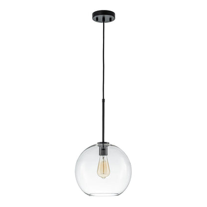 Pendant Lamp Modern Globe with Clear Glass Shade and Adjustable Height