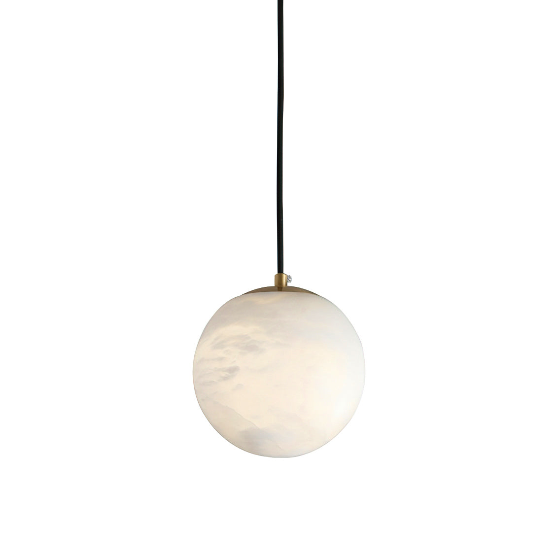 Pendant Lamp Modern Minimalist with Alabaster Globe Shade and Brass Fitting