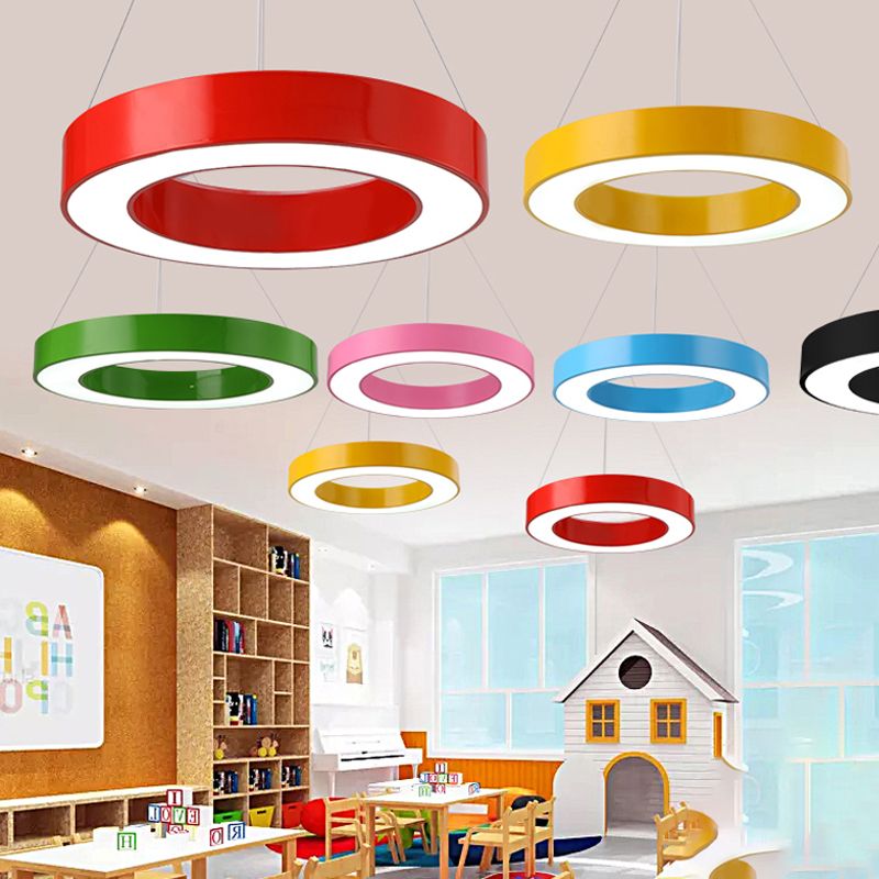 Pendant Lamp Modern Ring Shape with Integrated LED and Adjustable Cable
