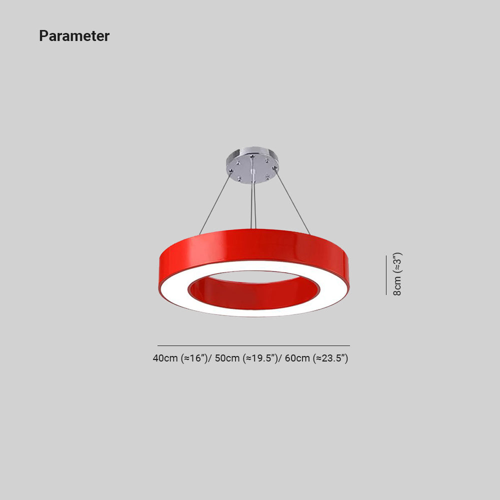 Pendant Lamp Modern Ring Shape with Integrated LED and Adjustable Cable