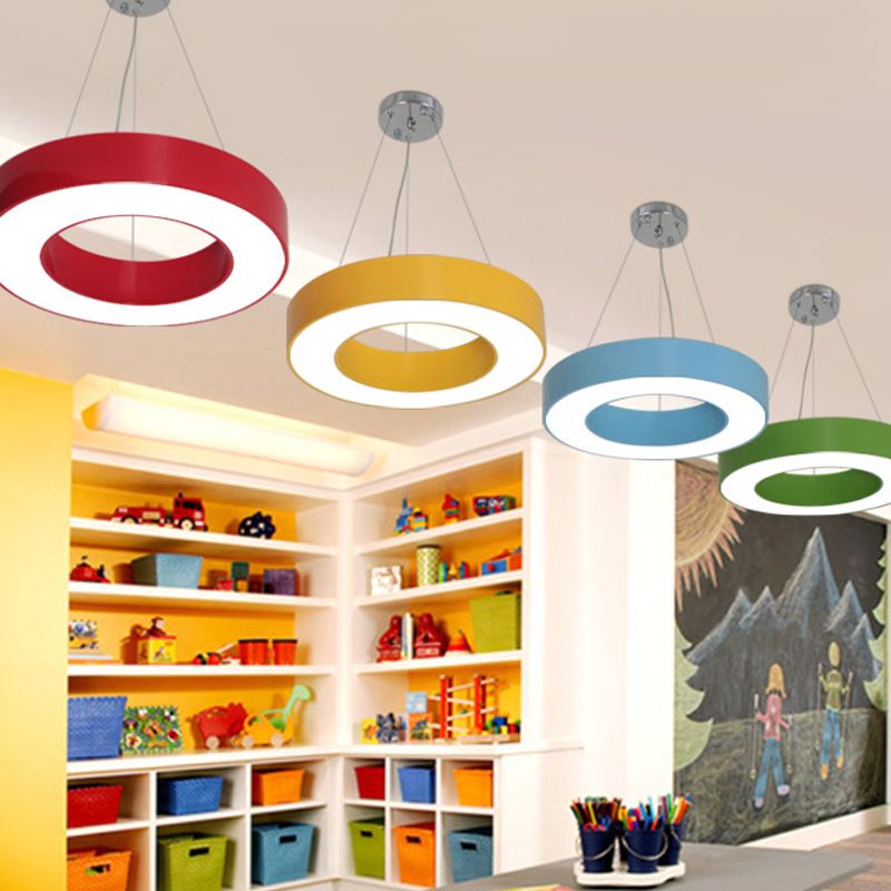 Pendant Lamp Modern Ring Shape with Integrated LED and Adjustable Cable