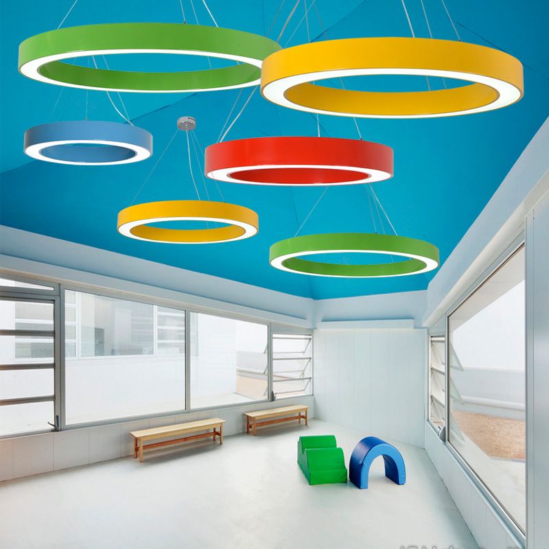 Pendant Lamp Modern Ring Shape with Integrated LED and Adjustable Cable