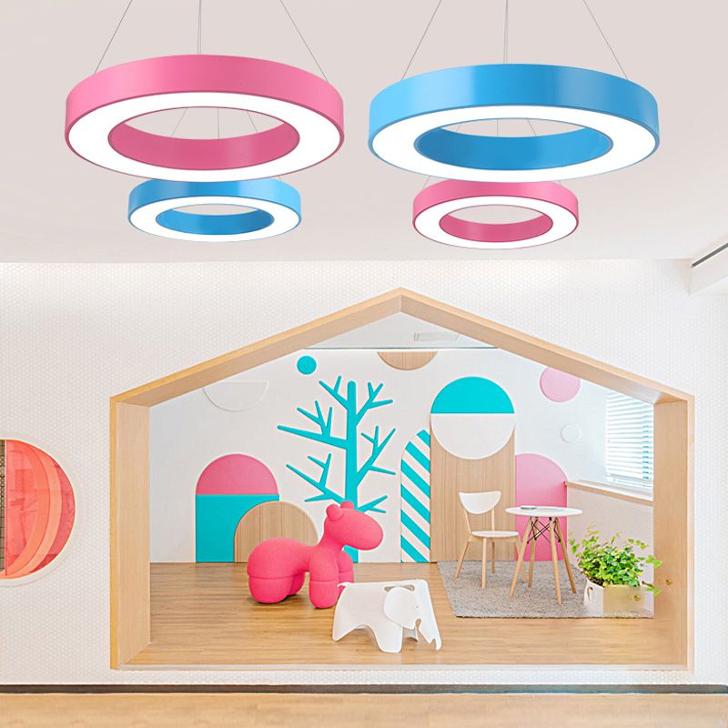 Pendant Lamp Modern Ring Shape with Integrated LED and Adjustable Cable