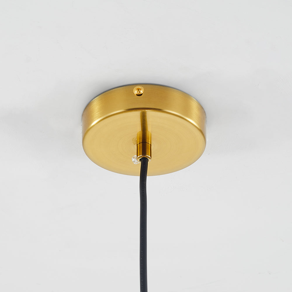 Pendant Lamp Modern with Double Glass Globe and Brass Fitting