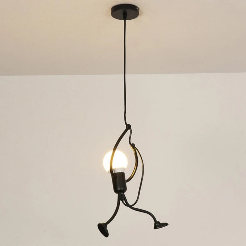 Pendant Lamp Modern with Little Person Figure, Single or Triple Light
