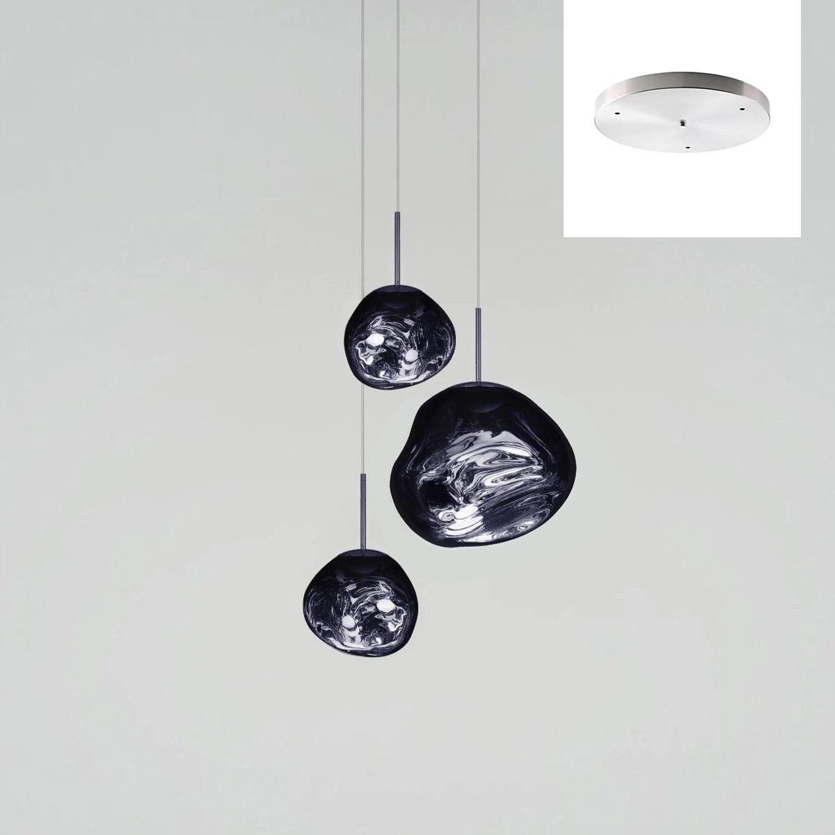 Pendant Lamp Modern with Sculptural Irregular Glass Shades Multi-Head Cluster