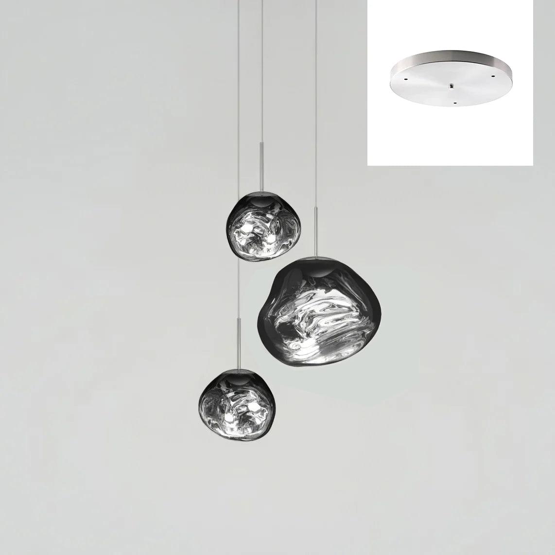 Pendant Lamp Modern with Sculptural Irregular Glass Shades Multi-Head Cluster
