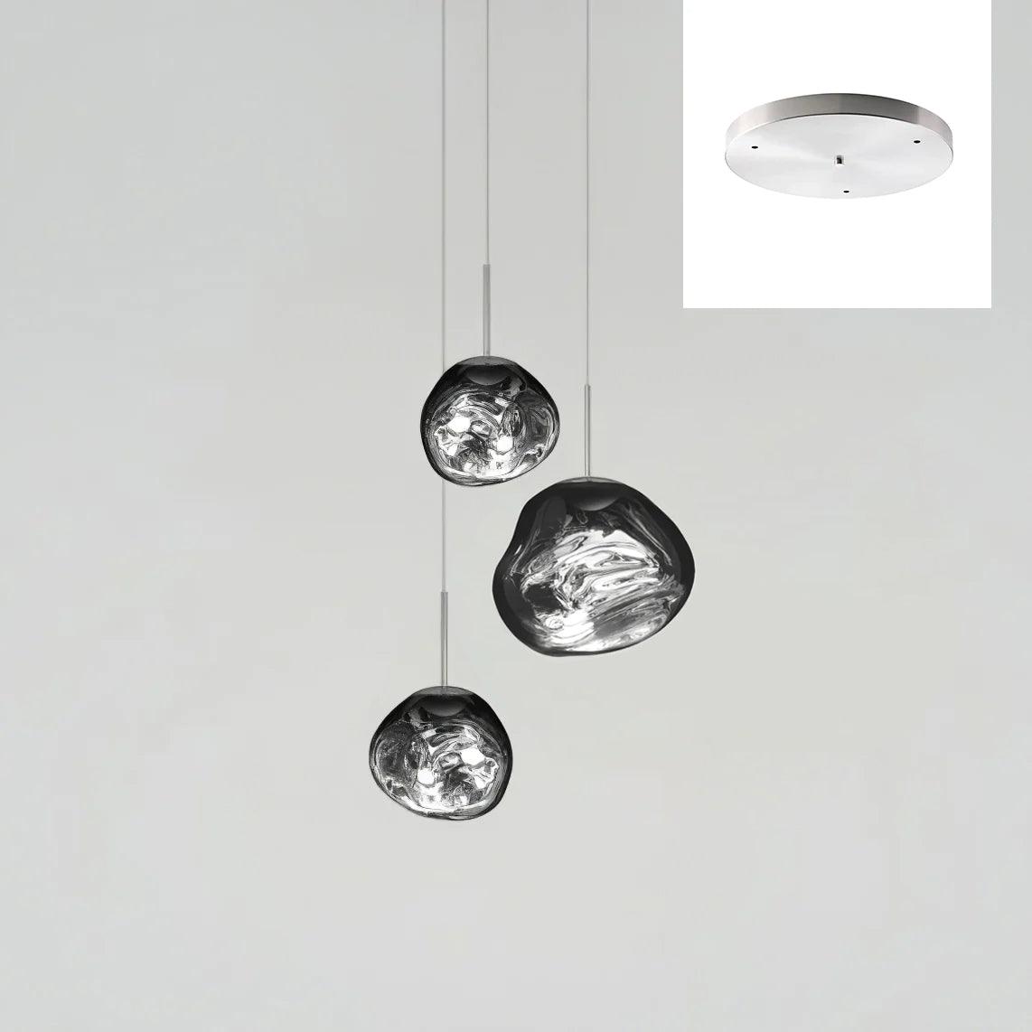 Pendant Lamp Modern with Sculptural Irregular Glass Shades Multi-Head Cluster