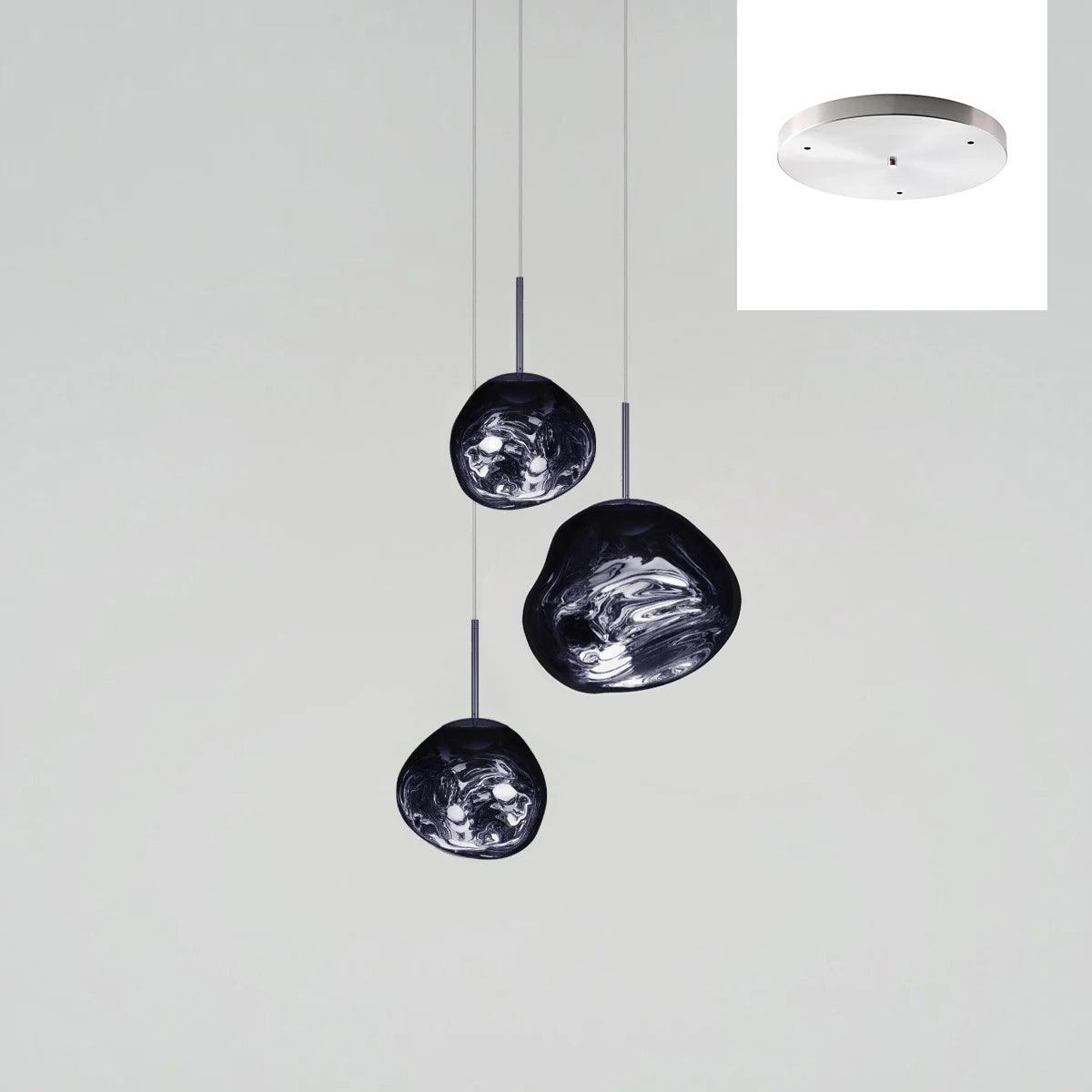 Pendant Lamp Modern with Sculptural Irregular Glass Shades Multi-Head Cluster