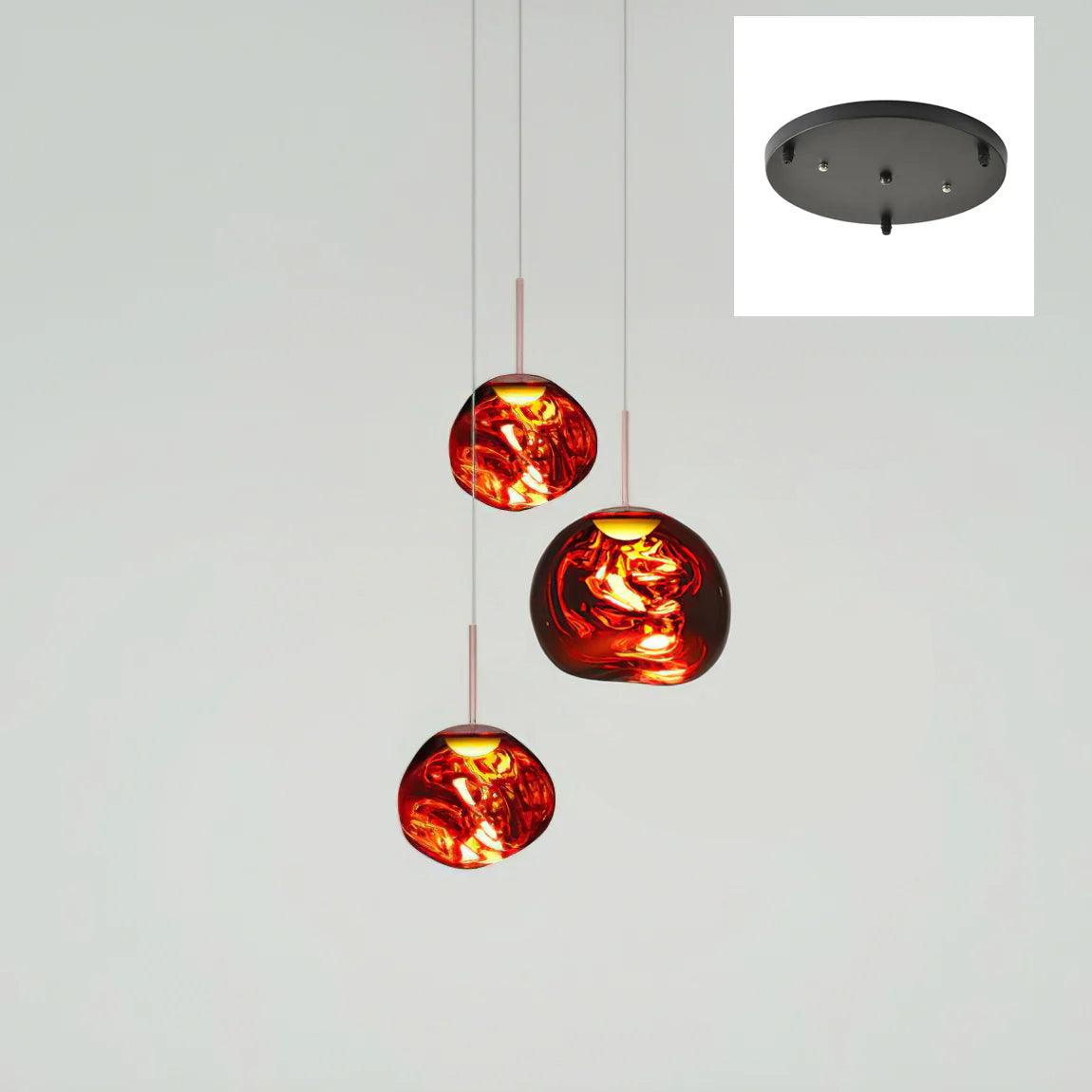 Pendant Lamp Modern with Sculptural Irregular Glass Shades Multi-Head Cluster