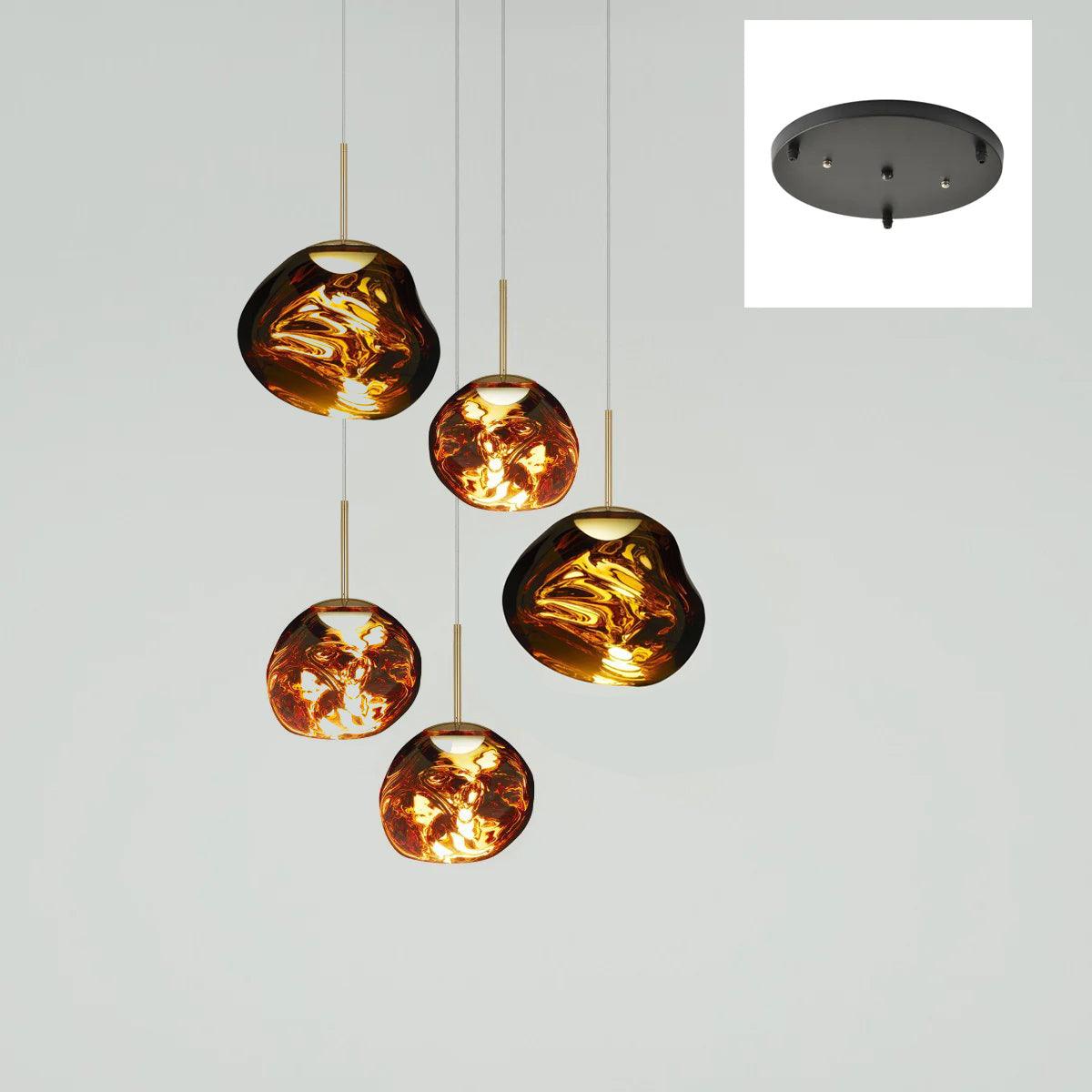 Pendant Lamp Modern with Sculptural Irregular Glass Shades Multi-Head Cluster ##POS:108##