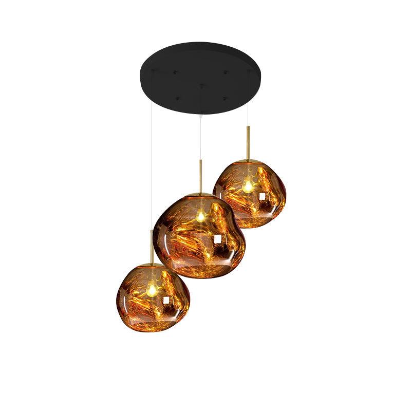 Pendant Lamp Modern with Sculptural Irregular Glass Shades Multi-Head Cluster