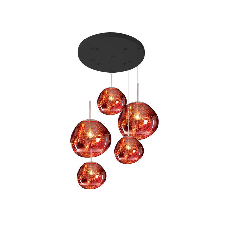 Pendant Lamp Modern with Sculptural Irregular Glass Shades Multi-Head Cluster ##POS:118##