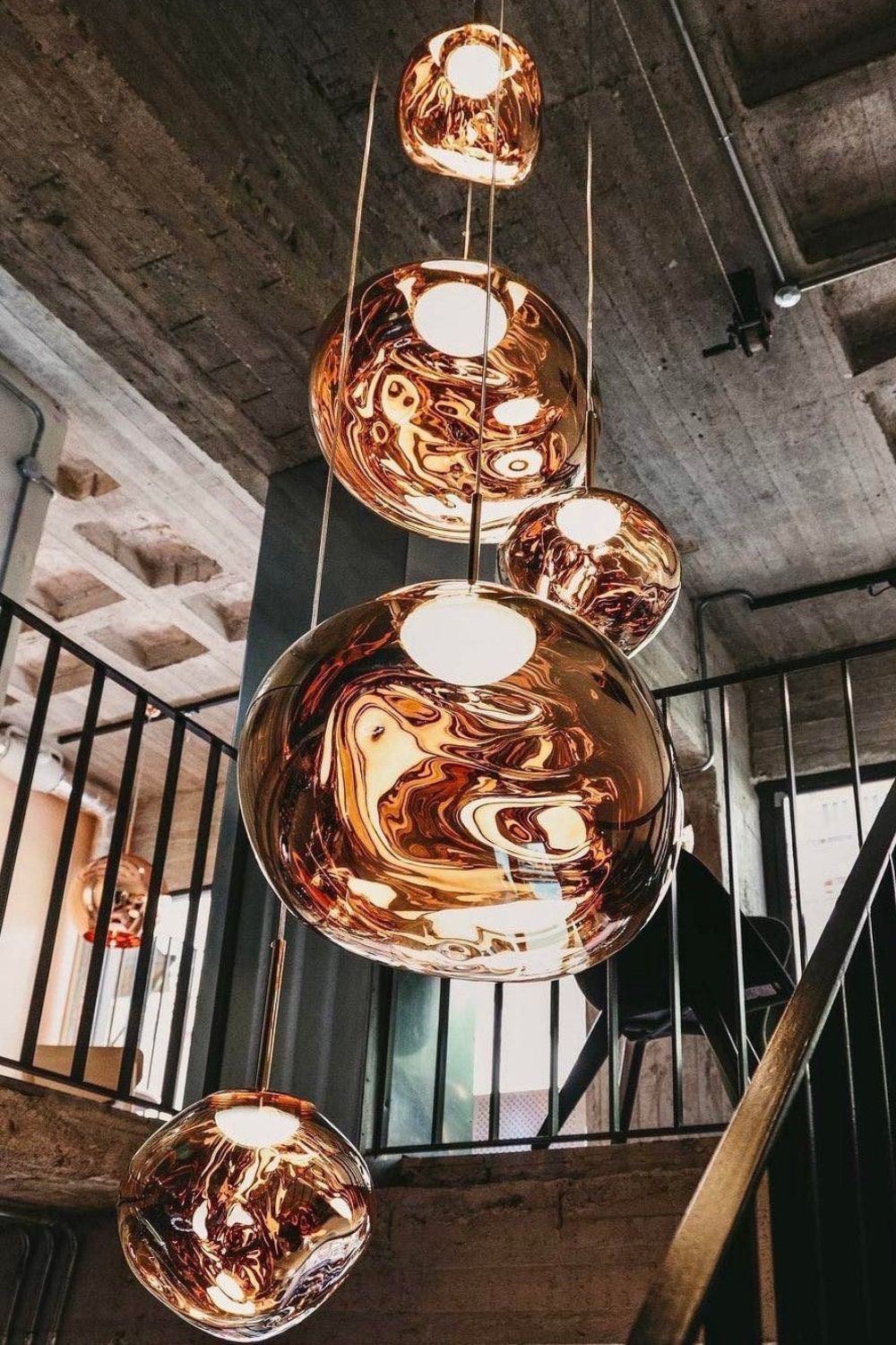 Pendant Lamp Modern with Sculptural Irregular Glass Shades Multi-Head Cluster