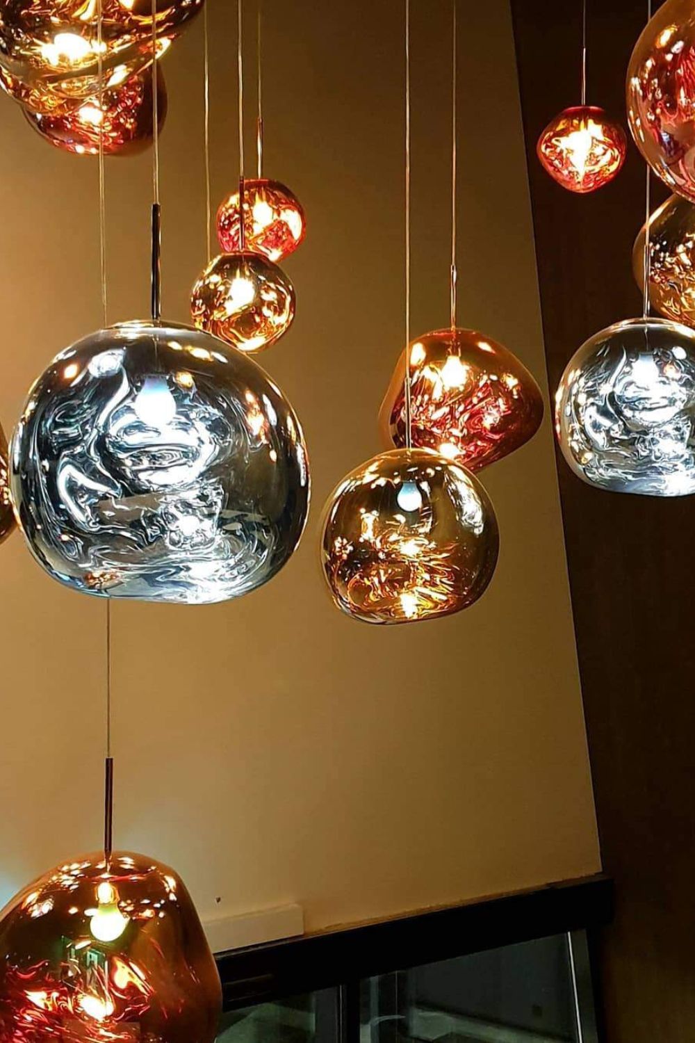 Pendant Lamp Modern with Sculptural Irregular Glass Shades Multi-Head Cluster