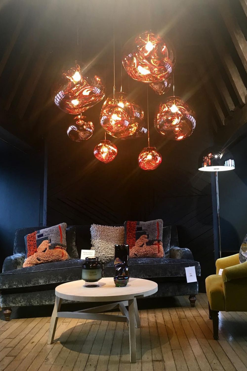 Pendant Lamp Modern with Sculptural Irregular Glass Shades Multi-Head Cluster