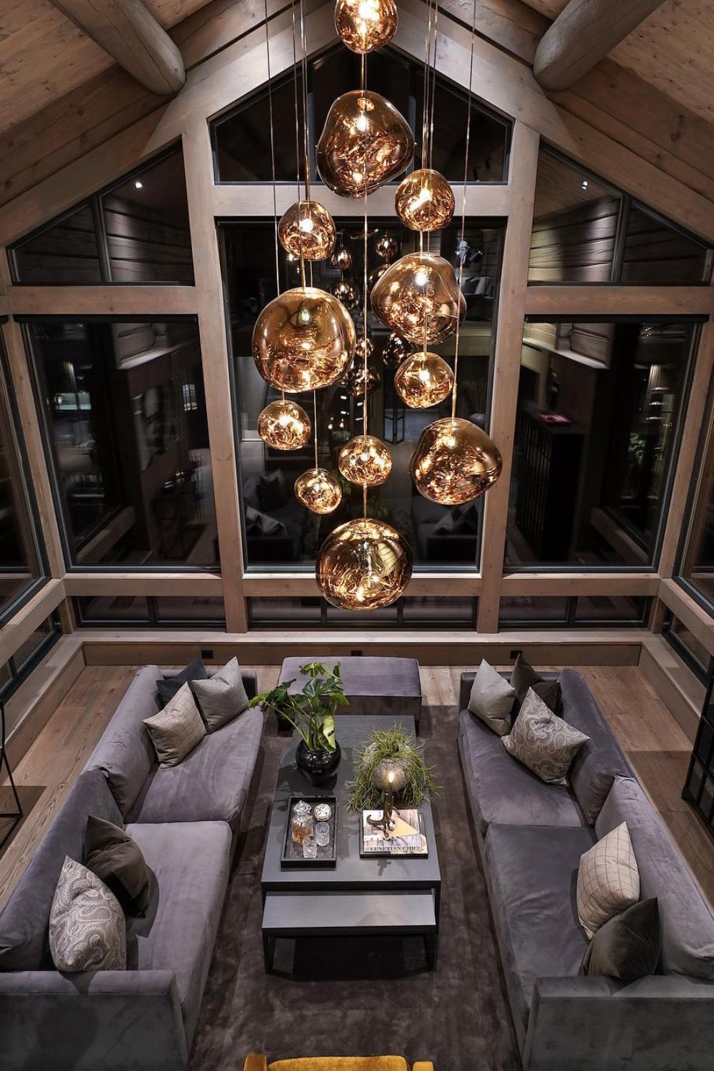 Pendant Lamp Modern with Sculptural Irregular Glass Shades Multi-Head Cluster