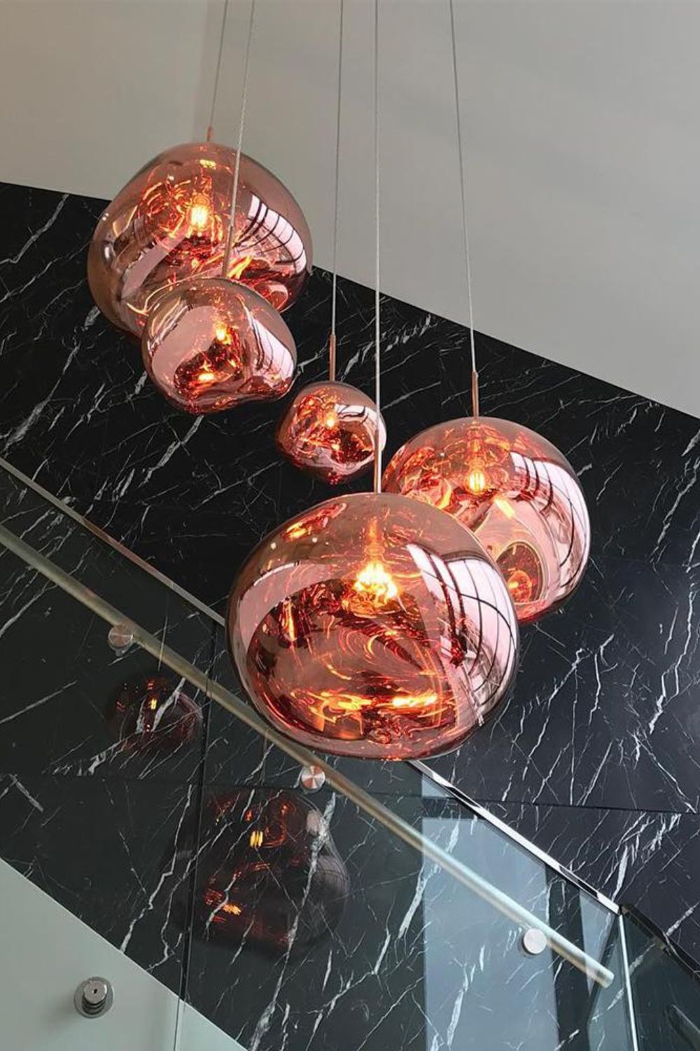 Pendant Lamp Modern with Sculptural Irregular Glass Shades Multi-Head Cluster