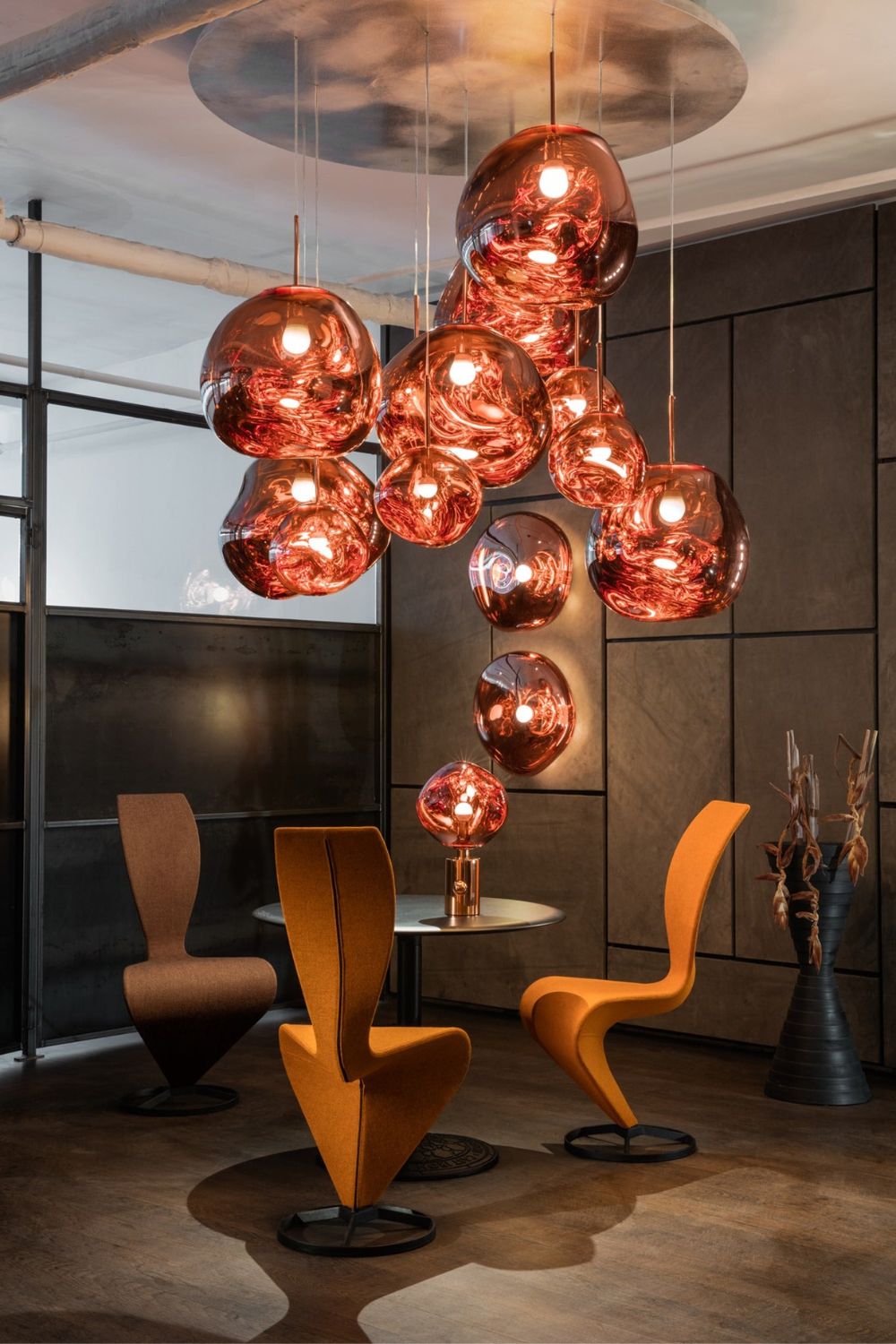Pendant Lamp Modern with Sculptural Irregular Glass Shades Multi-Head Cluster