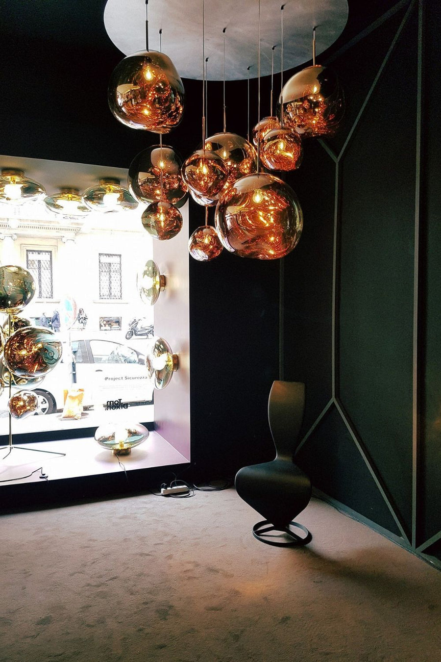 Pendant Lamp Modern with Sculptural Irregular Glass Shades Multi-Head Cluster