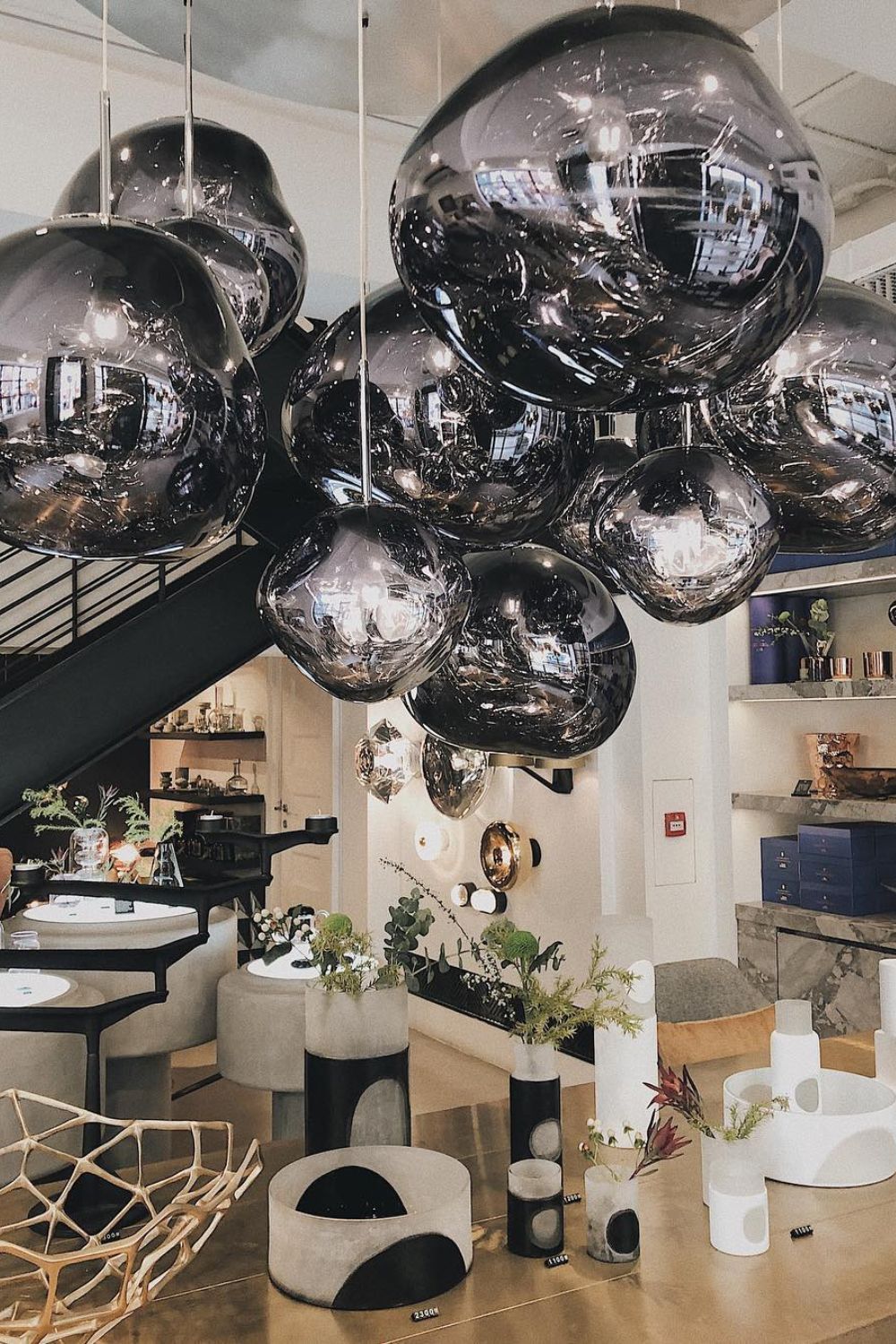 Pendant Lamp Modern with Sculptural Irregular Glass Shades Multi-Head Cluster