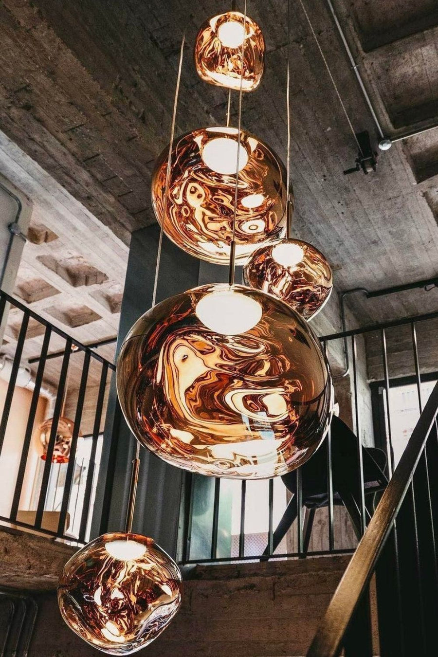 Pendant Lamp Modern with Sculptural Irregular Glass Shades Multi-Head Cluster