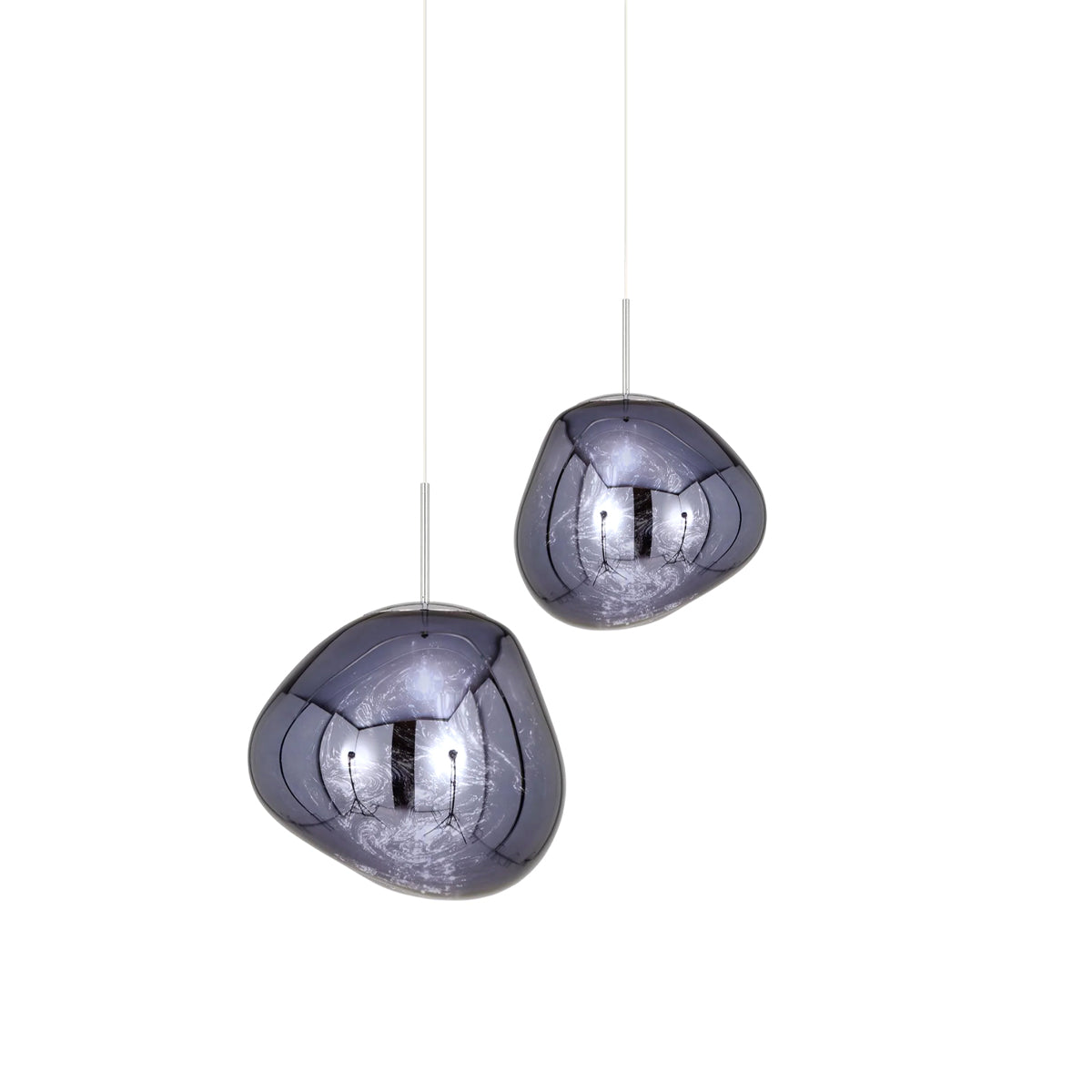 Pendant Lamp Modern with Sculptural Irregular Glass Shades Multi-Head Cluster