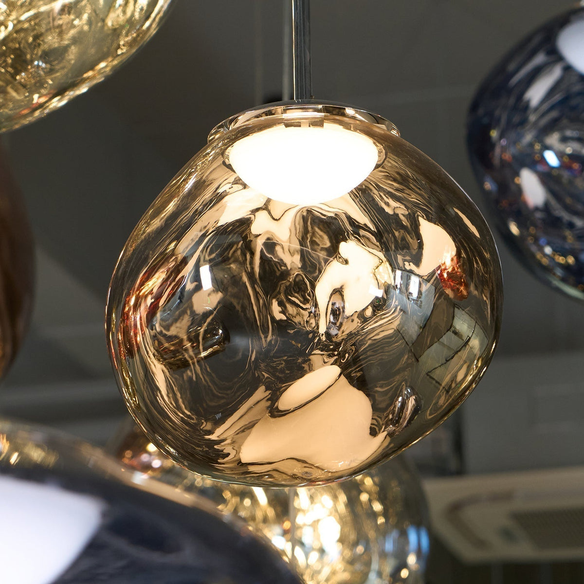 Pendant Lamp Modern with Sculptural Irregular Glass Shades Multi-Head Cluster