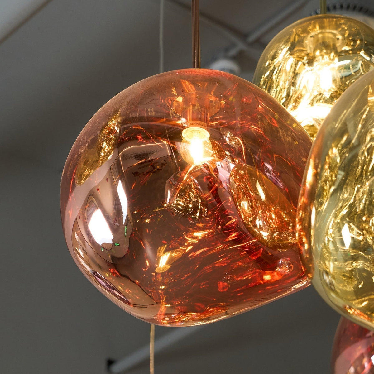 Pendant Lamp Modern with Sculptural Irregular Glass Shades Multi-Head Cluster