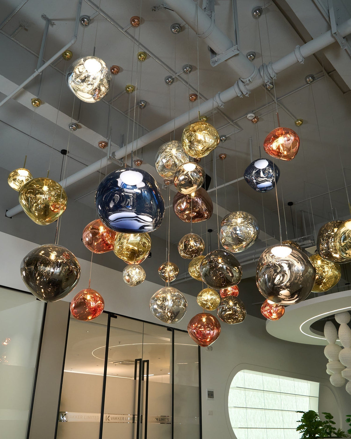 Pendant Lamp Modern with Sculptural Irregular Glass Shades Multi-Head Cluster