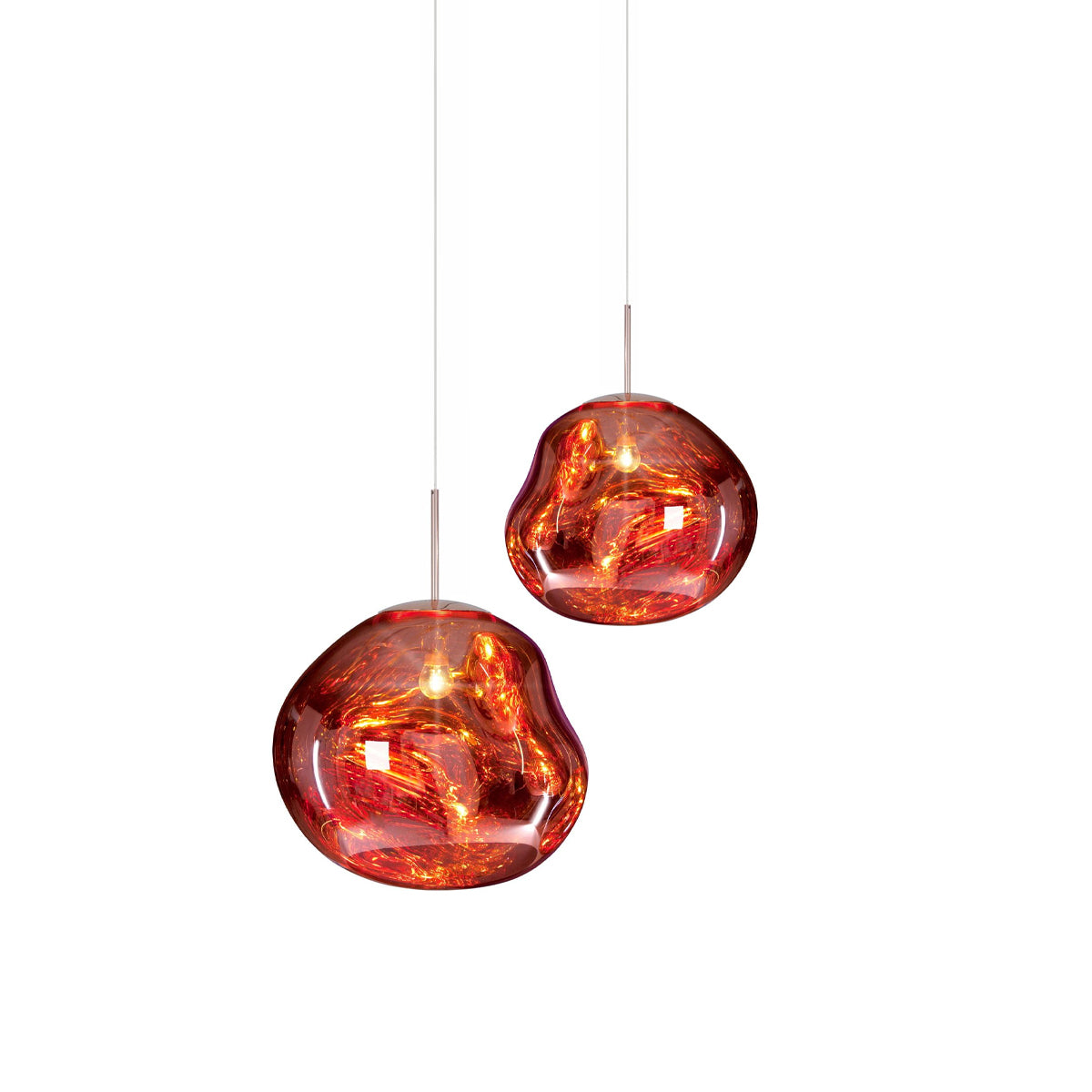 Pendant Lamp Modern with Sculptural Irregular Glass Shades Multi-Head Cluster